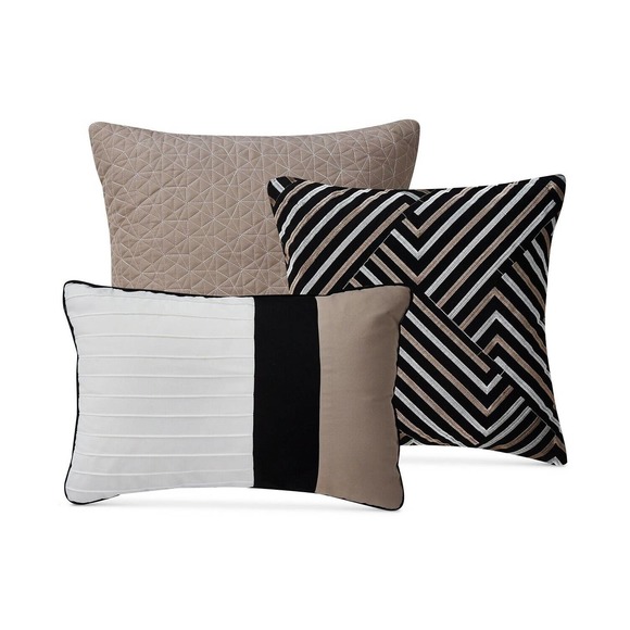 Hallmart Collectibles Sergio Geometric 7-Pc. Comforter Set - FULL - Taupe Multi - Picture 5 of 8